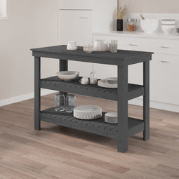 vidaXL - Werkbank - 110,5x50x80 - cm - massief - grenenhout - grijs