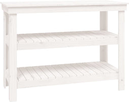 vidaXL - Werkbank - 110,5x50x80 - cm - massief - grenenhout - wit
