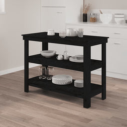 vidaXL - werkbank - 110,5x50x80 - cm - massief - grenenhout - zwart