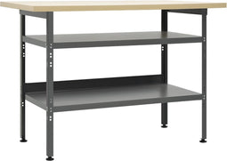 vidaXL - Werkbank - 120x60x85 - cm - staal - grijs