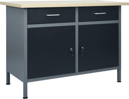 vidaXL - Werkbank - 120x60x85 - cm - staal - zwart