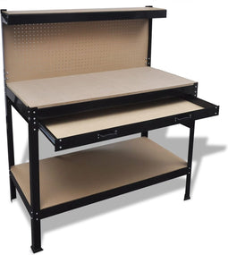 vidaXL - Werkbank - met - ophangbord - en - lade