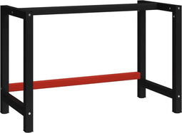 vidaXL - Werkbankframe - 120x57x79 - cm - metaal - zwart - en - rood