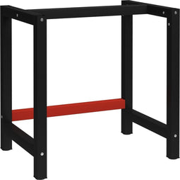vidaXL - Werkbankframe - 80x57x79 - cm - metaal - zwart - en - rood