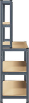 vidaXL - Werktafel - 5-laags - met - schappen - staal - & - bewerkt - hout - antraciet