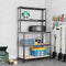 vidaXL - Werktafel - 5-laags - met - schappen - staal - & - bewerkt - hout - antraciet