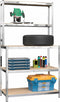 vidaXL - Werktafel - 5-laags - met - schappen - staal - & - bewerkt - hout - zilverkleur