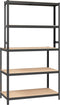 vidaXL - Werktafel - 5-laags - met - schappen - staal - & - bewerkt - hout - antraciet