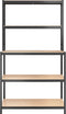 vidaXL - Werktafel - 5-laags - met - schappen - staal - & - bewerkt - hout - antraciet