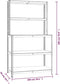 vidaXL - Werktafel - 5-laags - met - schappen - staal - & - bewerkt - hout - zilverkleur