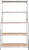 vidaXL - Werktafel - 5-laags - met - schappen - staal - & - bewerkt - hout - zilverkleur