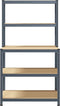 vidaXL - Werktafel - 5-laags - met - schappen - staal - & - bewerkt - hout - antraciet