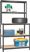 vidaXL - Werktafel - 5-laags - met - schappen - staal - & - bewerkt - hout - antraciet