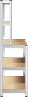 vidaXL - Werktafel - 5-laags - met - schappen - staal - & - bewerkt - hout - zilverkleur