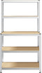 vidaXL - Werktafel - 5-laags - met - schappen - staal - & - bewerkt - hout - zilverkleur