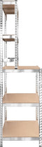 vidaXL - Werktafel - 5-laags - met - schappen - staal - & - bewerkt - hout - zilverkleur