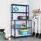 vidaXL - Werktafel - 5-laags - met - schappen - staal - en - bewerkt - hout - blauw