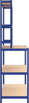 vidaXL - Werktafel - 5-laags - met - schappen - staal - en - bewerkt - hout - blauw