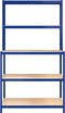 vidaXL - Werktafel - 5-laags - met - schappen - staal - en - bewerkt - hout - blauw