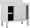 vidaXL - Werktafel - met - schuifdeuren - 100x50x(95-97) - cm - roestvrij - staal