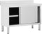 vidaXL - Werktafel - met - schuifdeuren - 120x50x(95-97) - cm - roestvrij - staal