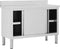 vidaXL - Werktafel - met - schuifdeuren - 120x50x(95-97) - cm - roestvrij - staal