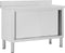 vidaXL - Werktafel - met - schuifdeuren - 120x50x(95-97) - cm - roestvrij - staal