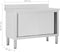 vidaXL - Werktafel - met - schuifdeuren - 120x50x(95-97) - cm - roestvrij - staal