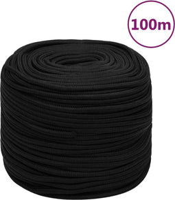vidaXL - Werktouw - 10 - mm - 100 - m - polyester - zwart