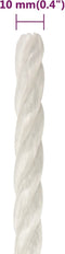 vidaXL - Werktouw - 10 - mm - 25 - m - polypropeen - wit