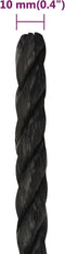 vidaXL - Werktouw - 10 - mm - 25 - m - polypropeen - zwart