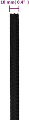 vidaXL - Werktouw - 10 - mm - 250 - m - polyester - zwart