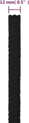 vidaXL - Werktouw - 12 - mm - 100 - m - polyester - zwart