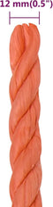 vidaXL - Werktouw - 12 - mm - 25 - m - polypropeen - oranje
