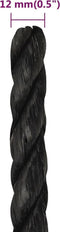 vidaXL - Werktouw - 12 - mm - 500 - m - polypropeen - zwart