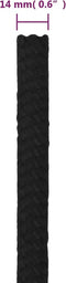 vidaXL - Werktouw - 14 - mm - 100 - m - polyester - zwart