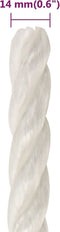 vidaXL - Werktouw - 14 - mm - 25 - m - polypropeen - wit