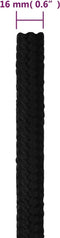 vidaXL - Werktouw - 16 - mm - 25 - m - polyester - zwart
