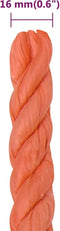 vidaXL - Werktouw - 16 - mm - 50 - m - polypropeen - oranje
