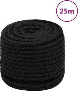 vidaXL - Werktouw - 18 - mm - 25 - m - polyester - zwart