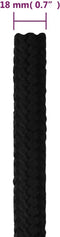 vidaXL - Werktouw - 18 - mm - 25 - m - polyester - zwart