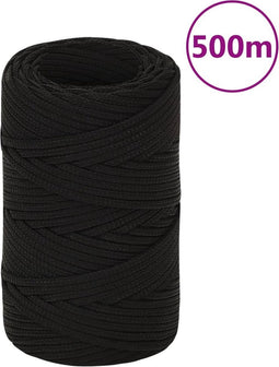 vidaXL - Werktouw - 2 - mm - 500 - m - polyester - zwart
