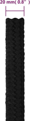 vidaXL - Werktouw - 20 - mm - 25 - m - polyester - zwart