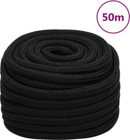 vidaXL - Werktouw - 20 - mm - 50 - m - polyester - zwart