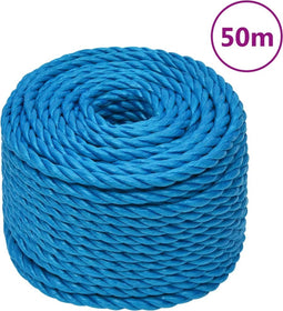 vidaXL - Werktouw - 24 - mm - 50 - m - polypropeen - blauw