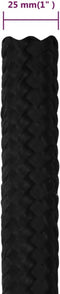 vidaXL - Werktouw - 25 - mm - 50 - m - polyester - zwart