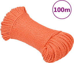 vidaXL - Werktouw - 3 - mm - 100 - m - polypropeen - oranje