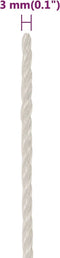 vidaXL - Werktouw - 3 - mm - 100 - m - polypropeen - wit