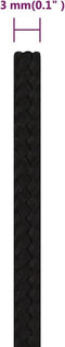 vidaXL - Werktouw - 3 - mm - 25 - m - polyester - zwart