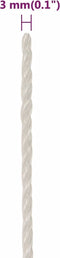 vidaXL - Werktouw - 3 - mm - 25 - m - polypropeen - wit